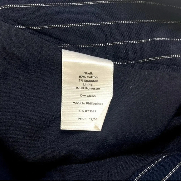 NWT Talbots Pinstripe Navy Lined Trousers Wide Leg - Size 14W NWT - Picture 4 of 5